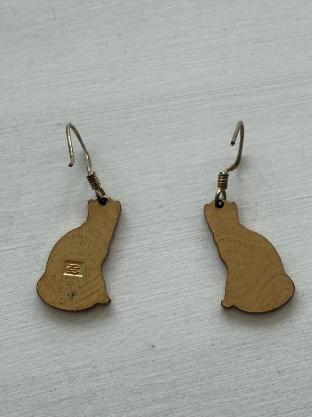 Gold and Black Cat Dangle Earrings - Pet Cat Jewelry